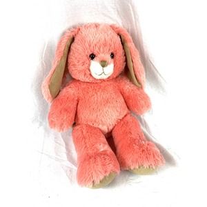 Build A Bear Floppy Ear Coral Pink Bunny Rabbit Plush Stuffed Animal BAB 18"